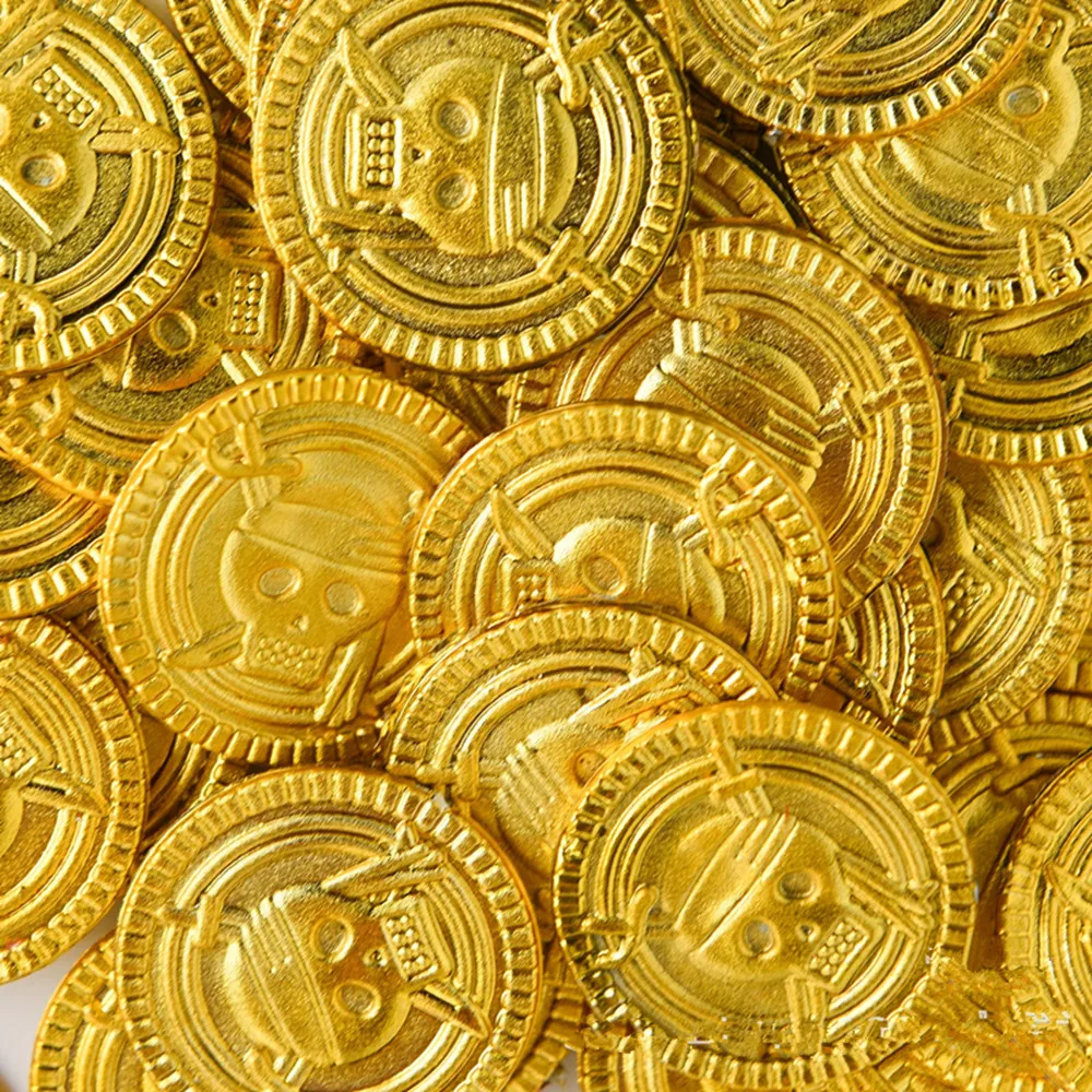 50 шт. золотые монеты пират сокровище игра Хэллоуин играть деньги вечерние