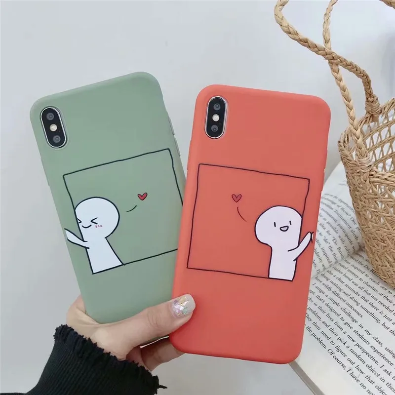 Милый мальчик девочка Пара мягкий силиконовый чехол телефонные чехлы для iPhone 8 7 6