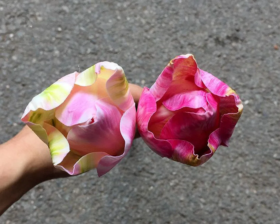 6 шт./лот, 3D принт, большой цветок, настоящее прикосновение, латексные тюльпаны, искусственный букет, искусственный цветок, свадебный букет, украшение для свадьбы
