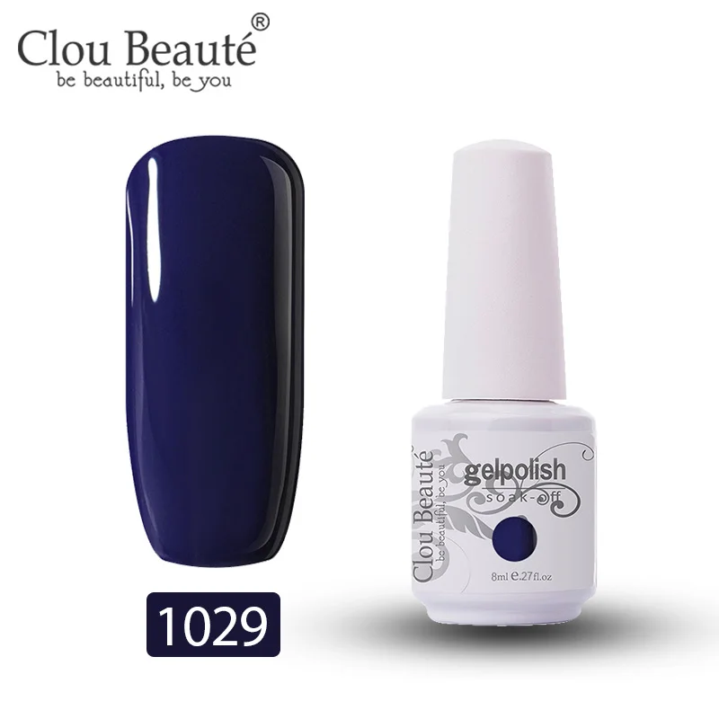 1029 Clou Beaute Гель-лак 8 мл Полупостоянный УФ светодиодный лак для ногтей замачиваемый Белый Гель-лак для ногтей базовое верхнее покрытие дизайн ногтей - Цвет: 1029
