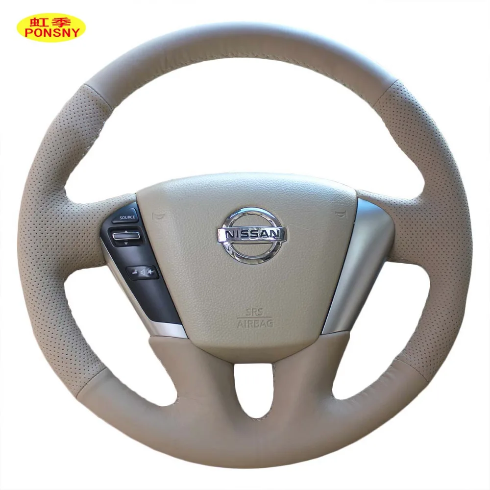 Чехол на рулевое колесо PONSNY из натуральной кожи для Nissan Murano 2011 2013 Teana 2008 2012