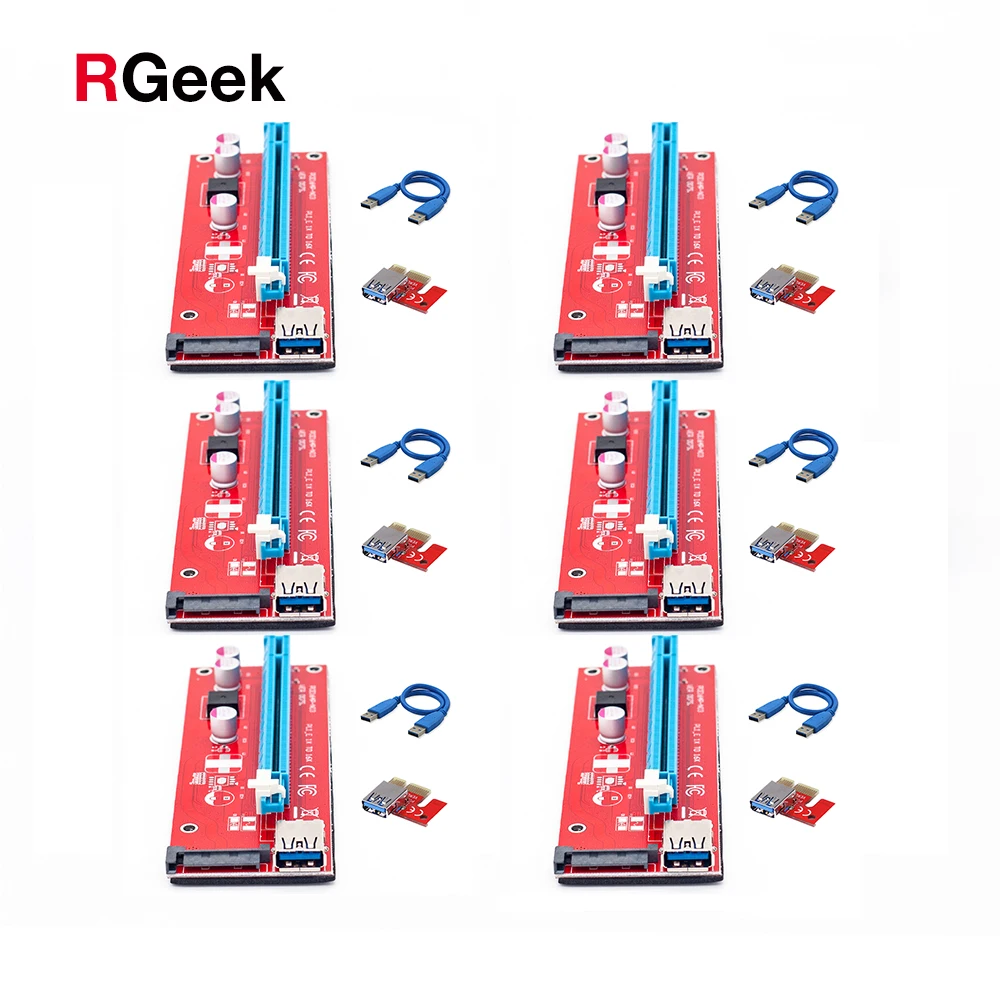 6 шт. VER 007S PCI E Express X16 удлинитель Riser 007 карта usb 3 0 pcie адаптер для Биткоин Майнер|pcie
