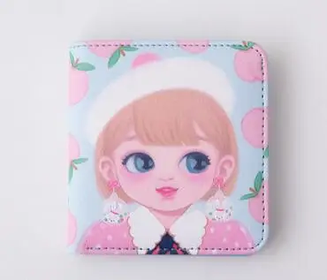 peach Женский кожаный короткий кошелек модный студенческий милый кредитный ID держатель для карт кошелек клатчи наличные деньги кошелек для монет Карманный чехол - Цвет: peach