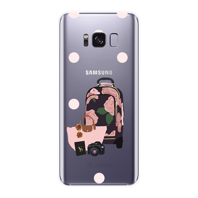 Задняя крышка для Samsung Galaxy S5 S6 S7 Edge S8 S9 Plus дорожный Мягкий силиконовый чехол