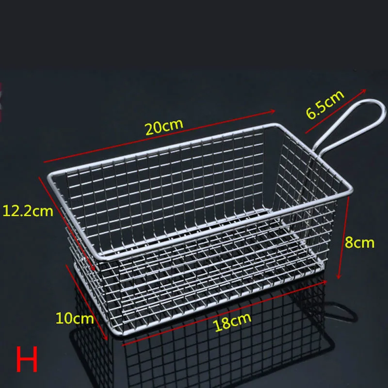H 10x18x8cm 22 размера фритюрница корзина экран Frame квадратный фильтр сетка зашифровать дуршлаг ситечко в форме фритюрницы корзина из нержавеющей стали - Цвет: H 10x18x8cm
