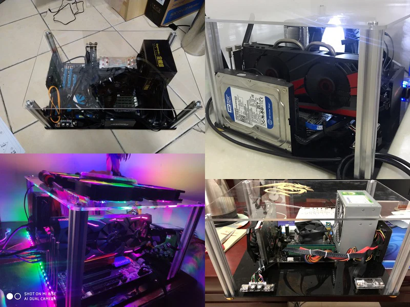 DIY персонализированный прозрачный акриловый Настольный ПК чехол стойка игровой хост-бокс ATX материнская плата Хендс-он сборка геймер компьютерные части