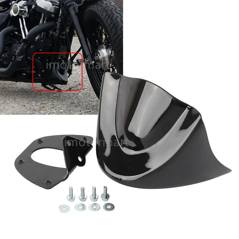 

Motocross Motorcycle Motorbike Mudguard Gloss Black Lower Front Chin Spoiler Air Dam Fairing Cover For Harley Dyna 2006-2017