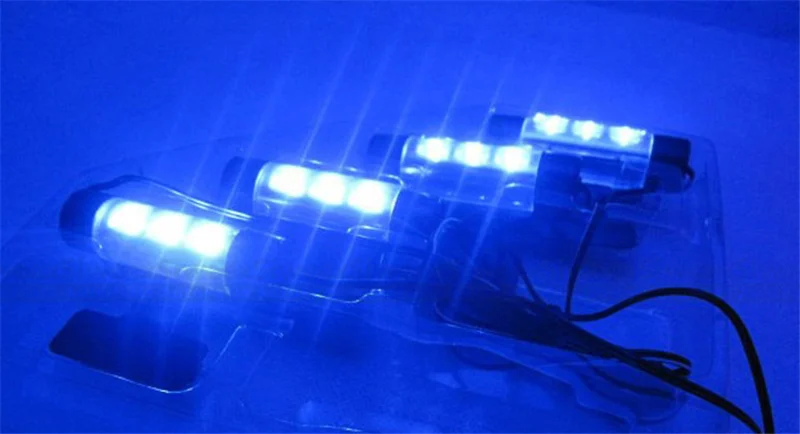 4*3 LED 12V DC car Auto Charge Interior Floor Atmosphere Lights 780 Decoration Lamp Blue Universal | Автомобили и мотоциклы