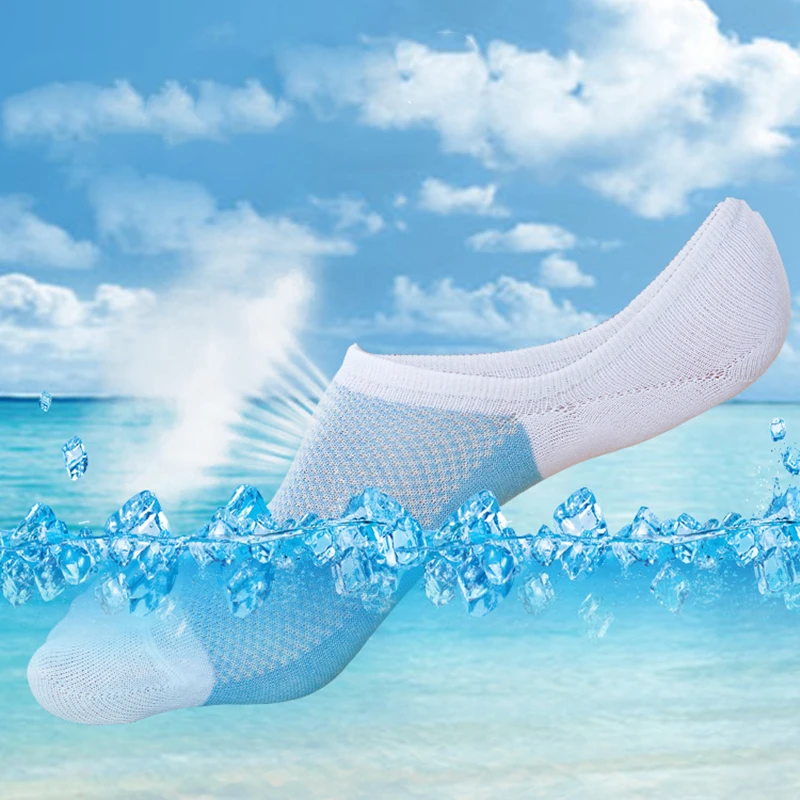 Новинка весна-лето 2019 дышащие невидимые носки-башмачки полосатые силиконовые