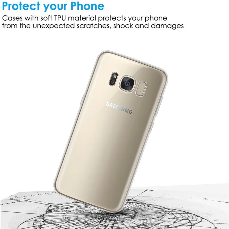 Ультратонкий Прозрачный мягкий чехол из ТПУ для Samsung Galaxy S6 S7 Edge A6 A8 S8 S9 J4 J6 J3 J7 Plus A7 A9