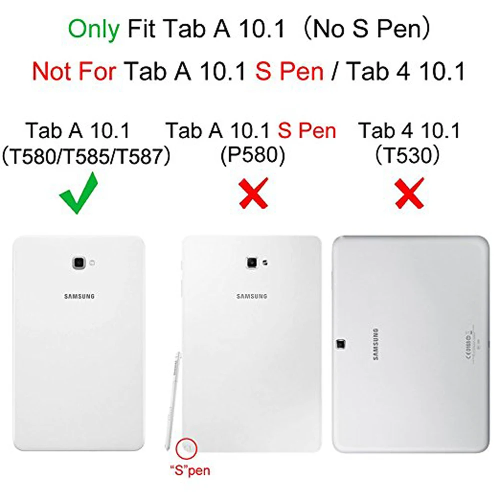 Откидная Крышка планшета кожаный чехол для Samsung Galaxy Tab A A6 10.1 P580 p585 S Pen защитный В