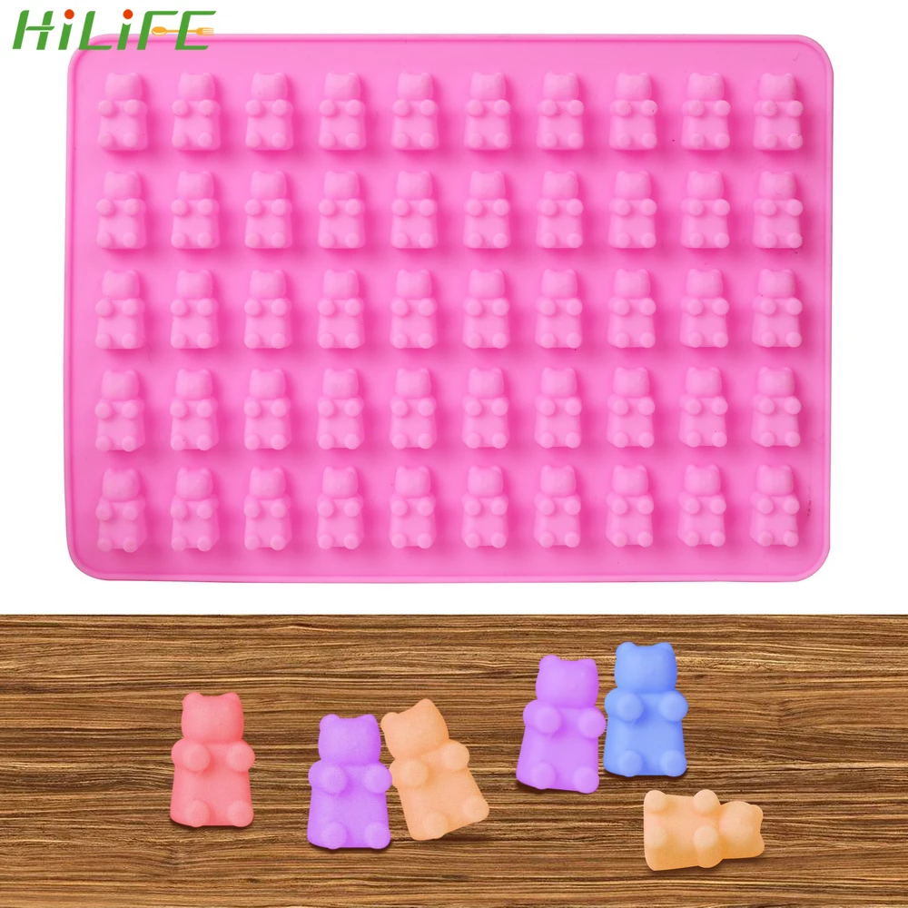 HILIFE помадка формы для выпечки 3D Mini Bear 50 полости силиконовая форма Шоколадные