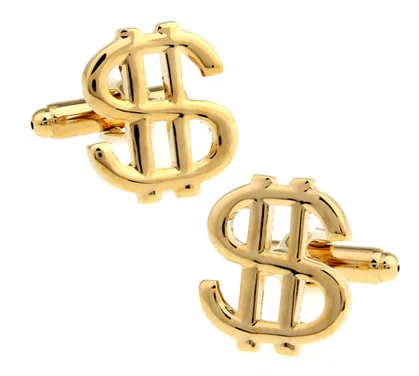 iGame High Quality Men Shirt Designer Cuff links Retail Copper Material Golden US Dollar Design CuffLinks Free Shipping | Украшения и