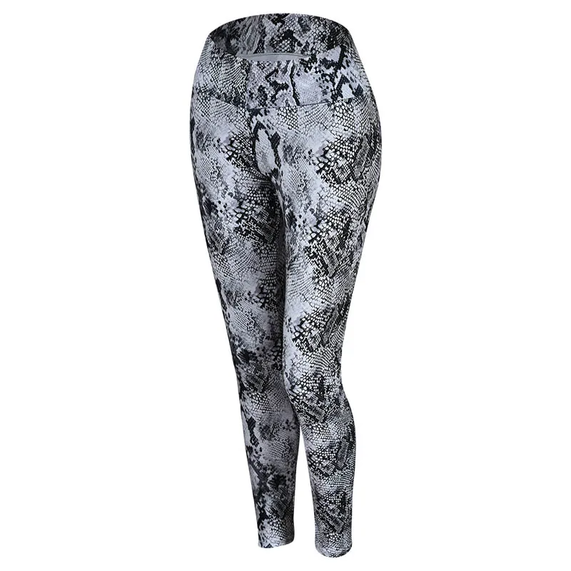 

Women Slim Fit Yoga Pants Snake Print High Waist Soft Elastic Breathable Pants MC889