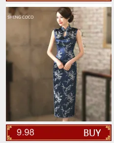 Плюс Размеры искусственный шелк Cheongsam Длинные платья Вечеринка синий печать улучшенное платье Чонсам Ципао платье Orientale XXXL 4XL XXL