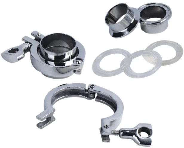 

19mm-102mm sanitary triclamp ferrule set, 1 clamp+ 2 ferrule+ 1 silicon gasket, SS304
