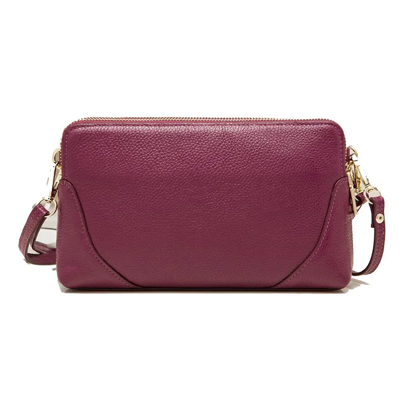 Модная женская сумка на плечо из натуральной кожи с двойной молнией воловьей