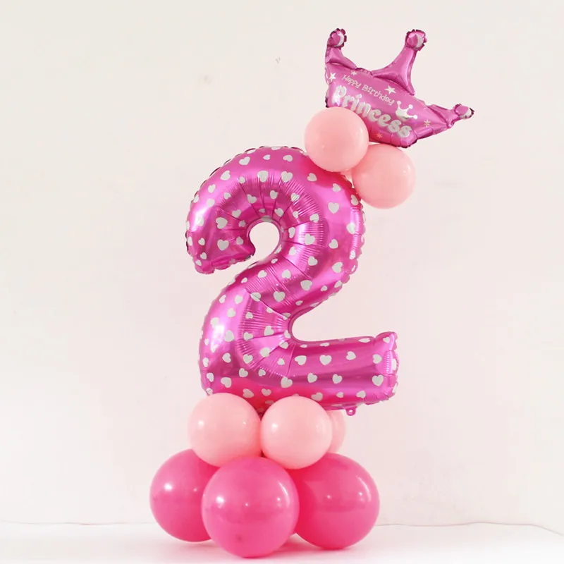 Украшения для детского дня рождения воздушные шарики с алюминиевой цифрой - Фото №1