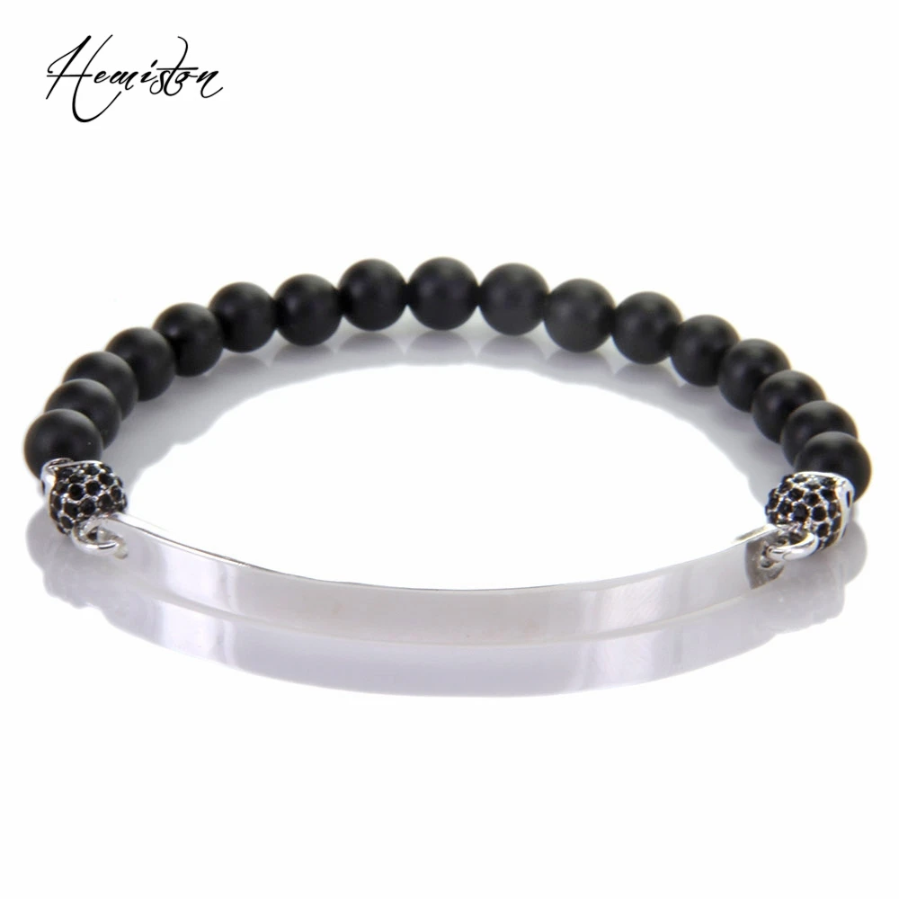 Томас Череп из бисера и черный обсидиан матовая шарик мост браслет штамп Rebel