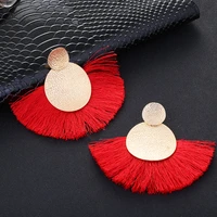 glhgjp national creative drop earrings exaggerated fan shape tassel earring simple wild fashion jewelry aretes de mujer modernos