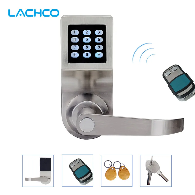 

LACHCO Hide Key Digital Keypad Remote Control Password Code Spring Bolt Access Smart Electronic Door Lock Intelligent SL16086RM