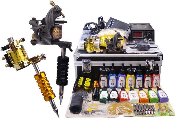 Набор для тату машинки источник питания насадка с чернилами 14 цветов набор игл