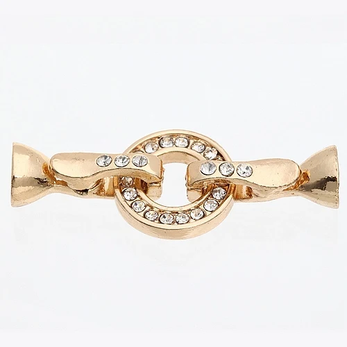 5 компл./лот Золото Тон Раз По Сравнению Кристалл Магнитная Застежка + Заглушки с