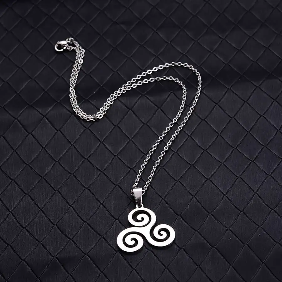 Necklace 02 Новое серебряное ожерелье из нержавеющей стали с подвеской в виде волка для подростков Triskele Triskelion Allison Argent, колье в стиле хип-хоп, ювелирные изделия - Окраска металла: Necklace 02