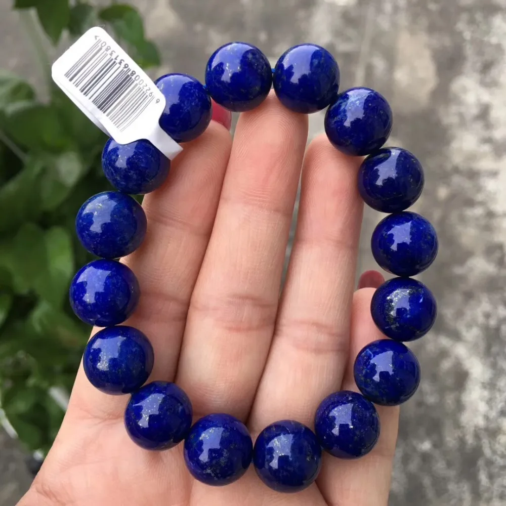 

Natural Blue Lapis Lazuli Stone Women Men Beads Bracelet 12.7mm Gift Stretch Round Beads Crystal Bracelet Jewelry AAAAAA