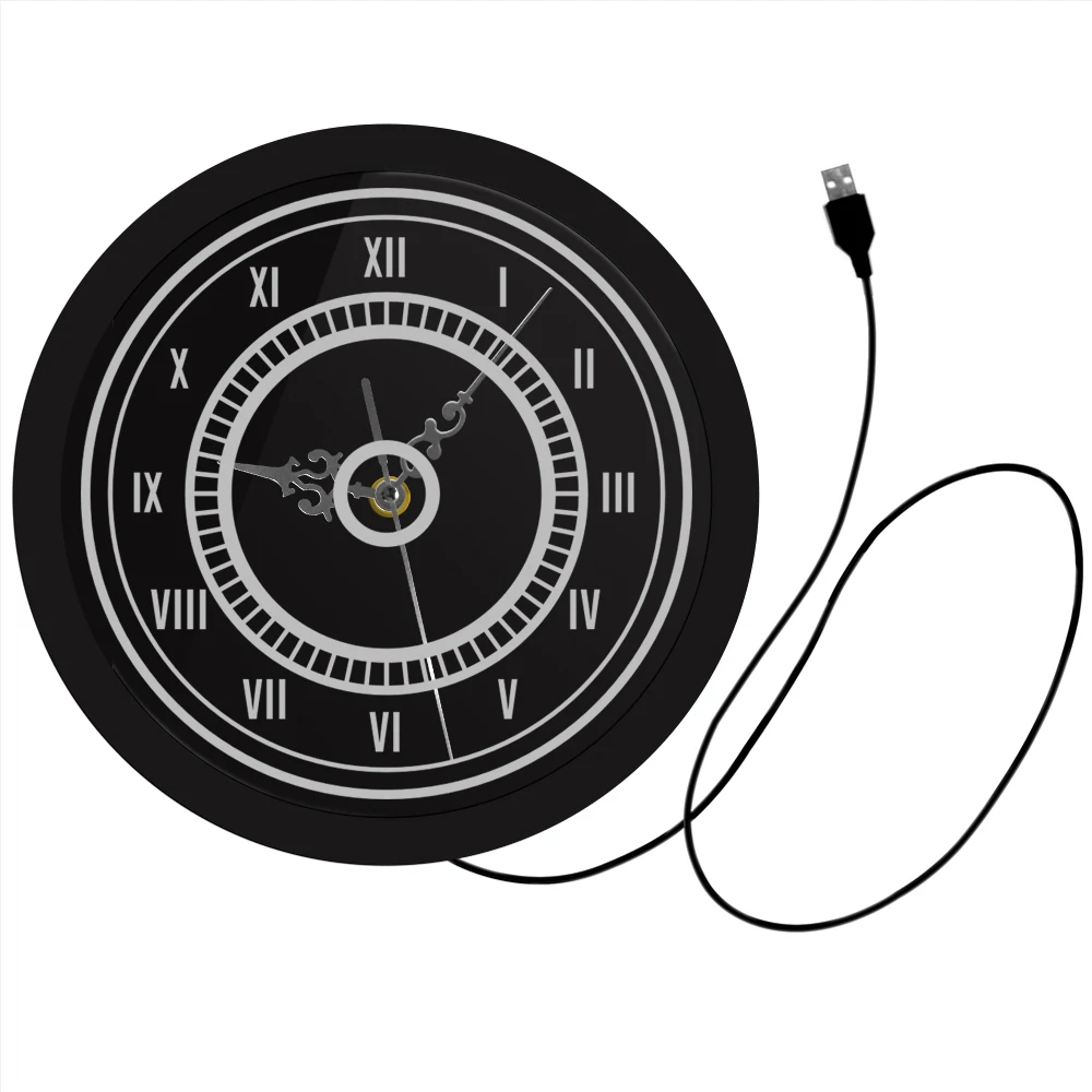 Настенные часы с подсветкой на батарейках в винтажном европейском стиле