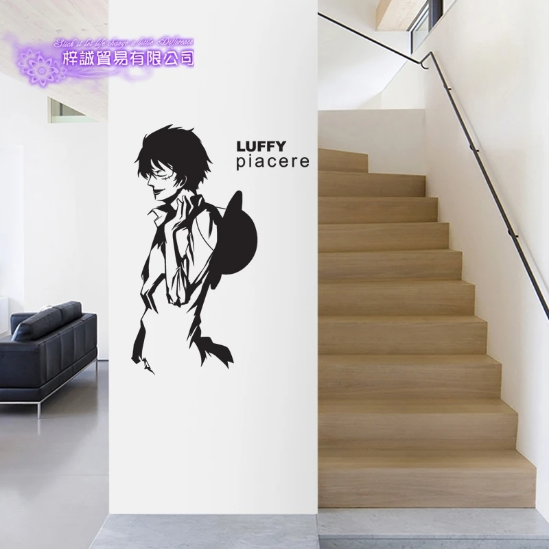 Luffy ONE PIECE Настенная Наклейка Декор для дома декоративное украшение Аниме