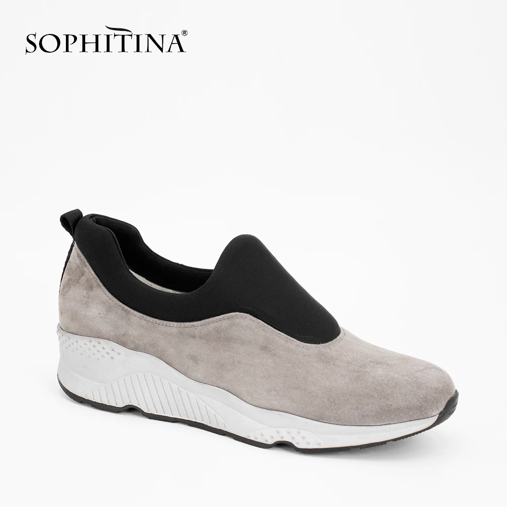 SOPHITINA/Повседневные кроссовки ручной работы цвет розовый черный серый замшевые