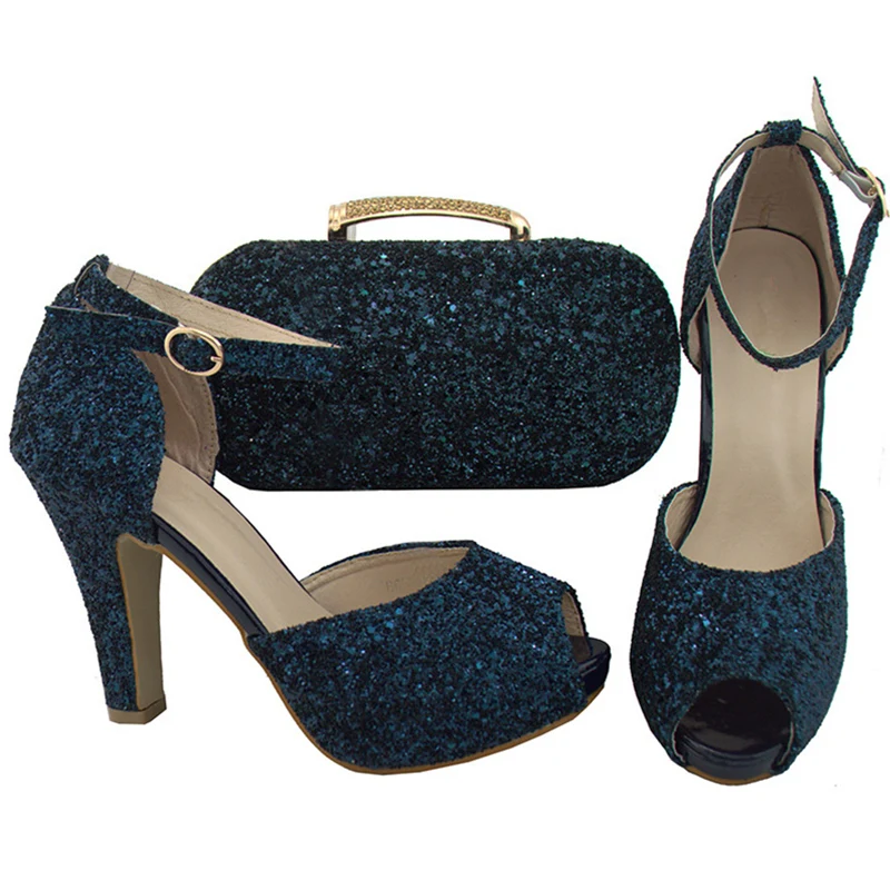 D/итальянский комплект из туфель и сумочки синего цвета женский итальянский