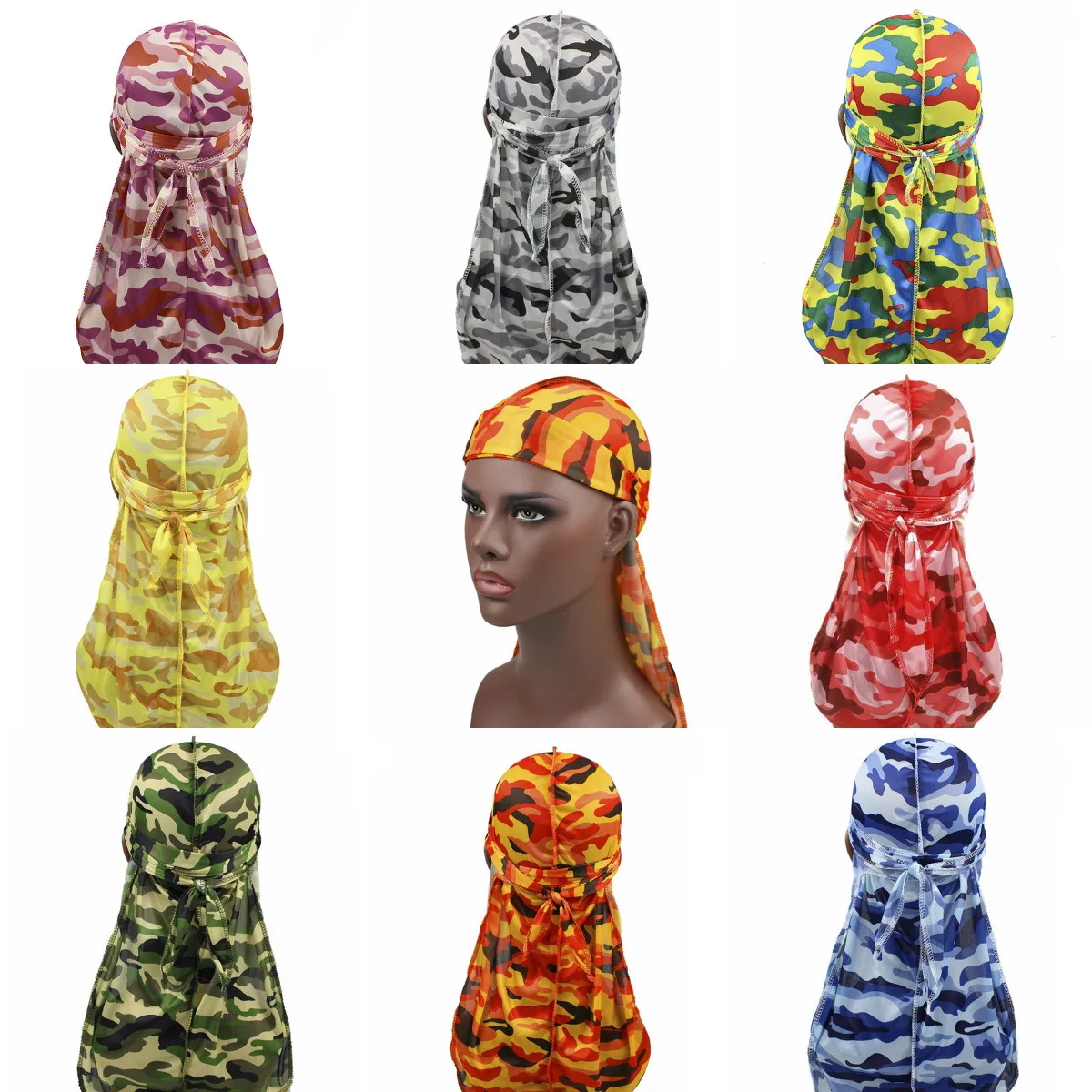 Аксессуары для волос Camo Durag банданы повязка на голову шапки мужчин и женщин
