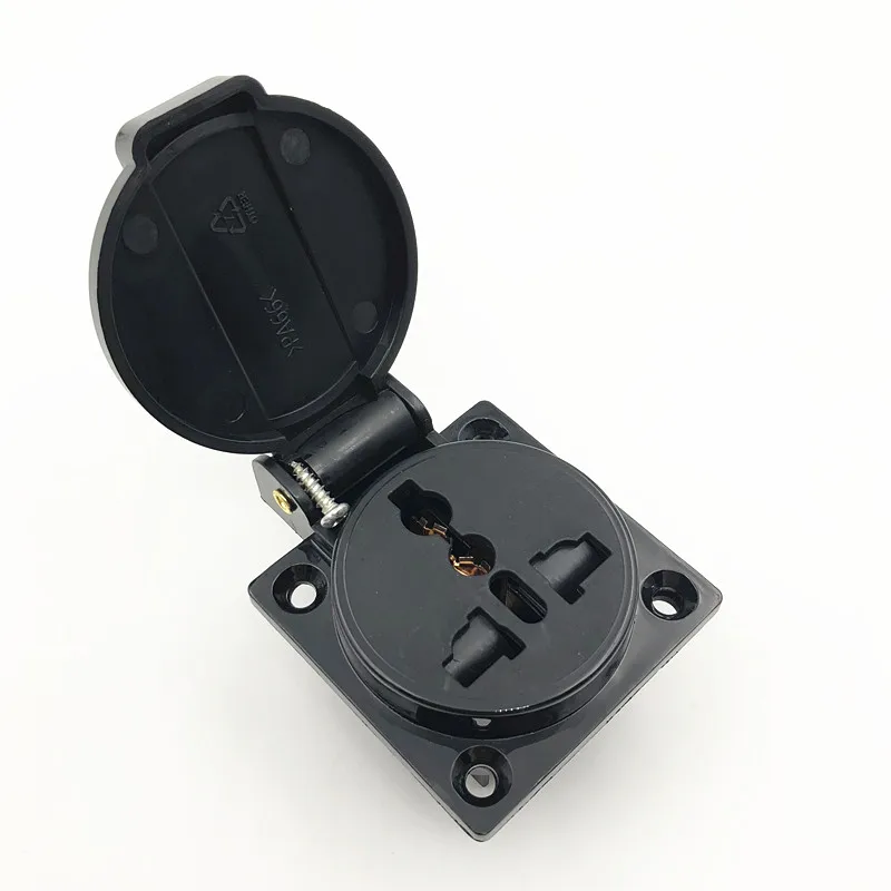 Черная AU/US/EU промышленная безопасная розетка 10A 250V IP44 CE сертификация австрийский
