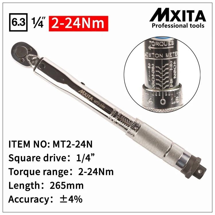 MXITA 1/4 ''динамометрический ключ Capri Tools чехол для ног фунт 5-25 нм Регулируемый ручной гаечный ключ Трещоточный ключ инструмент