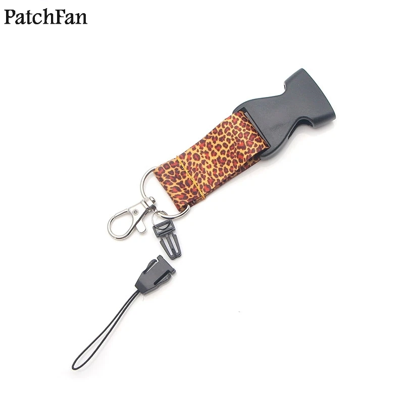 Patchfan леопардовые брелоки с принтом шнурок тесьма шейный ремень ткань para id бейдж держатели для телефонов ожерелье аксессуары A1160