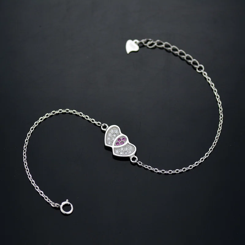 Tisvina Blue Evil eye Bracelets for Women 925 Sterling Silver Jewelry Heart &amp Crown Chain Bracelet With CZ Fine Workmanship | Украшения