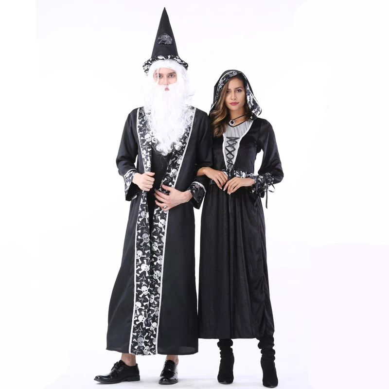 Карнавальные костюмы Purim на Хэллоуин костюм волшебника с черепом для мужчин