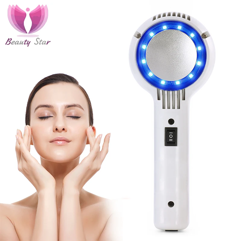 

Beauty Star Blue LED Hot Cold Hammer Cryotherapy Facial Beauty Machine Warm Ice Cool Clam Skin Tightening Shrink Pore Massage
