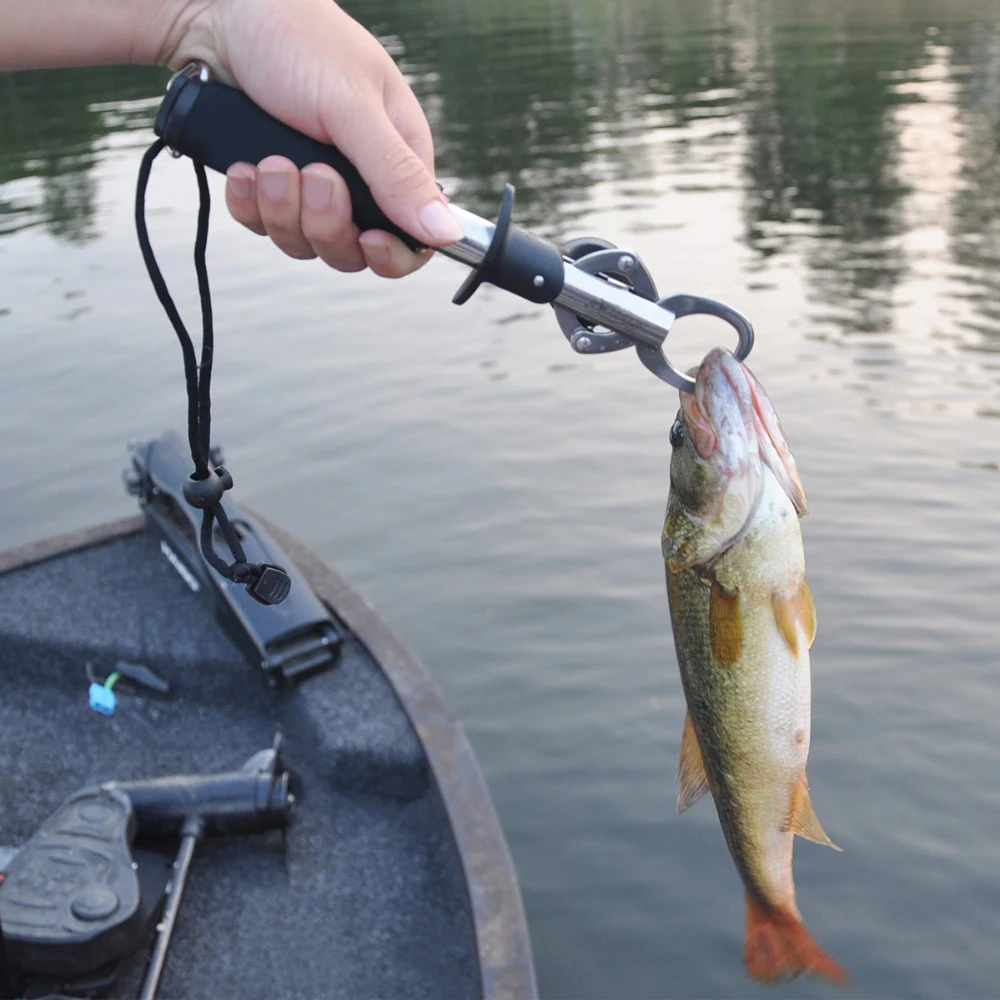 

Piscifun Fish Lip Grabber 18kg/40lb Weigh Stainless Steel Portable Fishing Gripper with Weight Scale&Ruler Fishing Tool Tackles