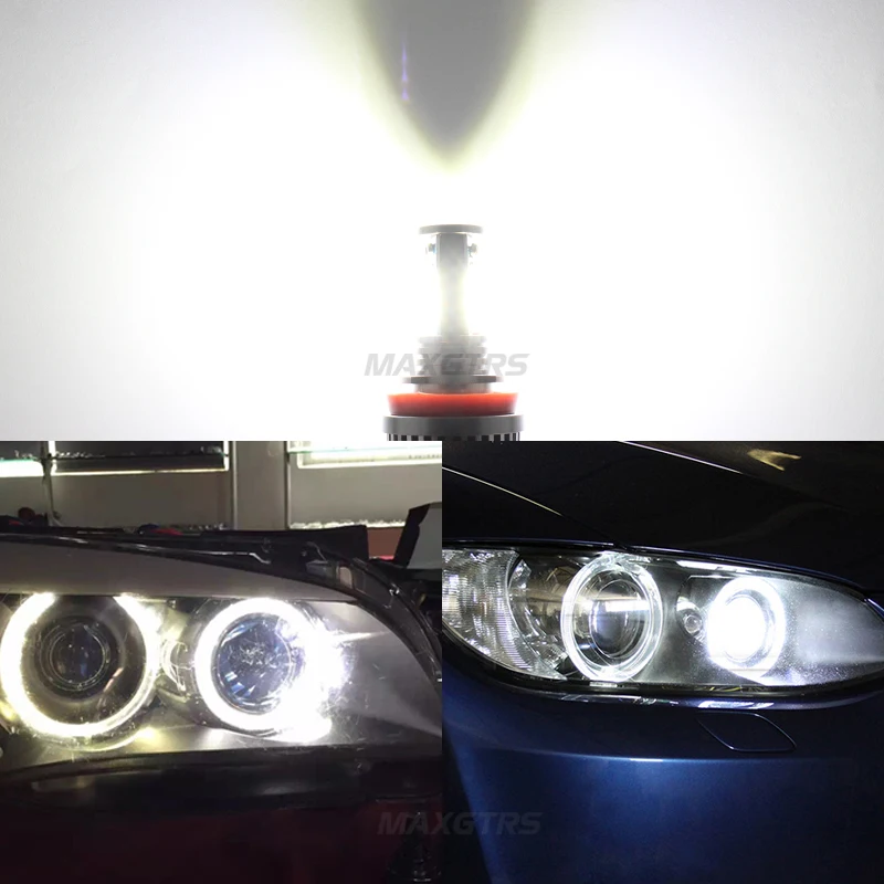 

2x High Power 72W 144W H8 LED Marker Angel Eyes Ring Bulbs 7000K White for BMW E90 E92 M3 E60 E71 X6 E82 1 3 5 Series