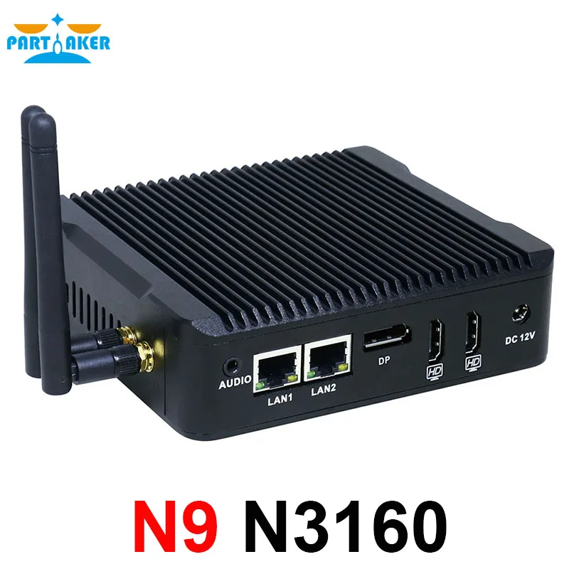 Mini pc with Intel celeron N3160 quad core 1.6GHz dual lan 2*HDMI 1*DP 6*USB X86 single board computer for office