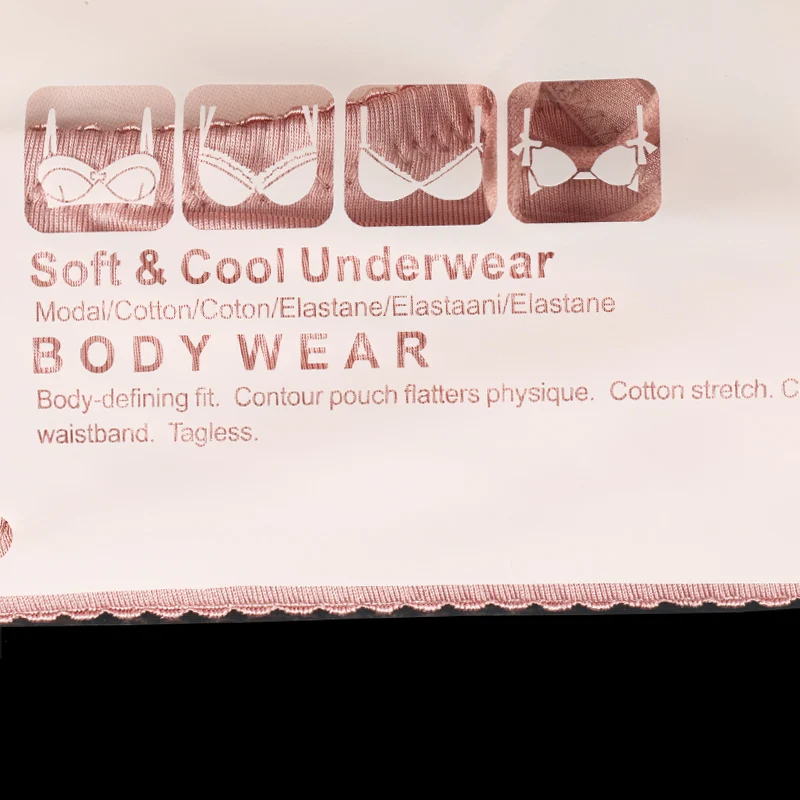 BH Frau Unterwäsche weißes Druckmuster Transparent Reseal Package Bag Kunststoff Horizontale dedizierte Schieber Reißverschluss Laden Badeanzug