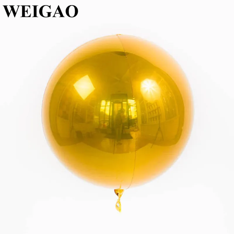 WEIGAO 4D воздушные шары из алюминиевой фольги надувные воздушные шары с гелием Свадебные украшения детский душ воздушные шары ко дню рождения Детские праздничные принадлежности - Цвет: Gold