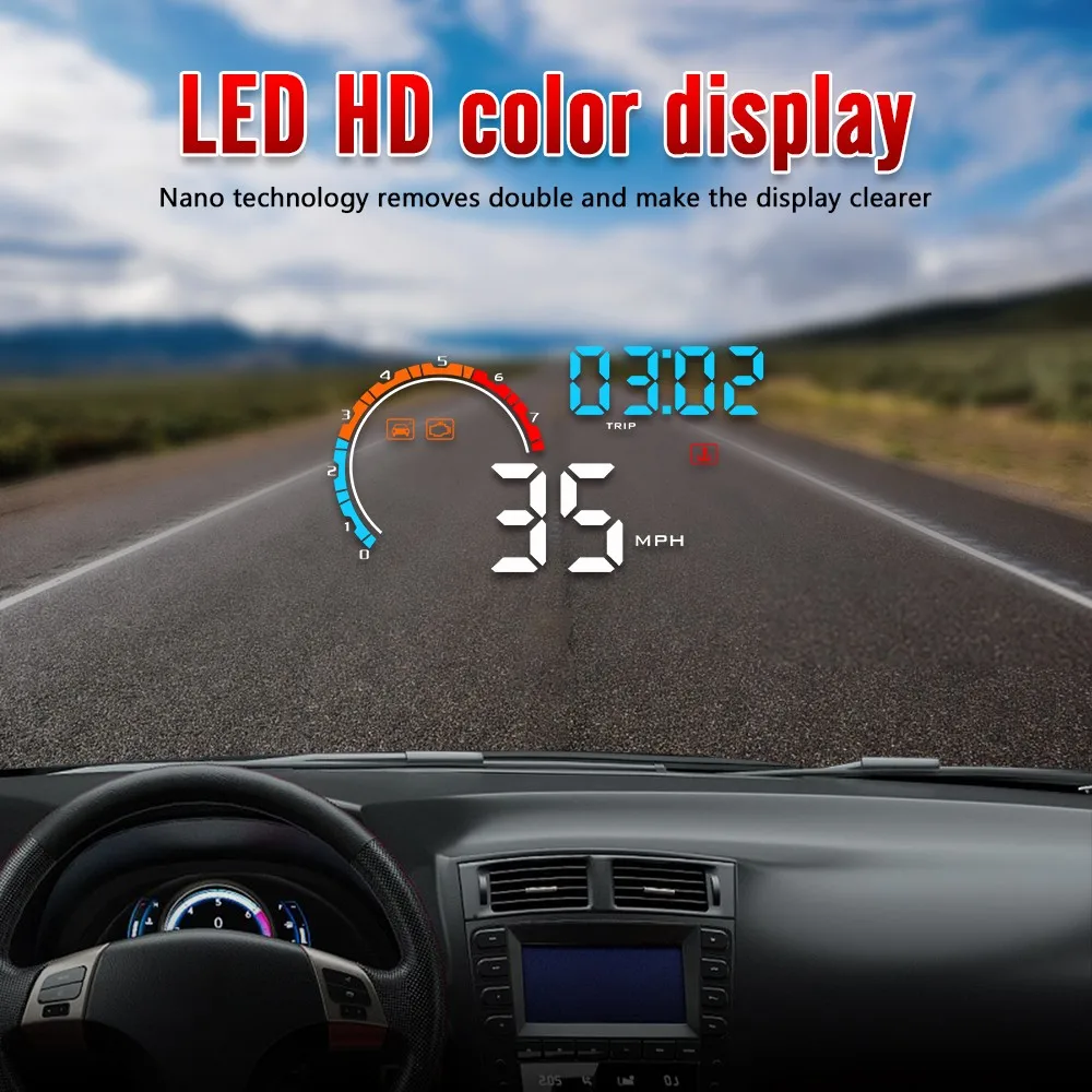 Новый D2500 4 дюймов с подсветкой светодиодный цветной автомобильный HUD головной gps