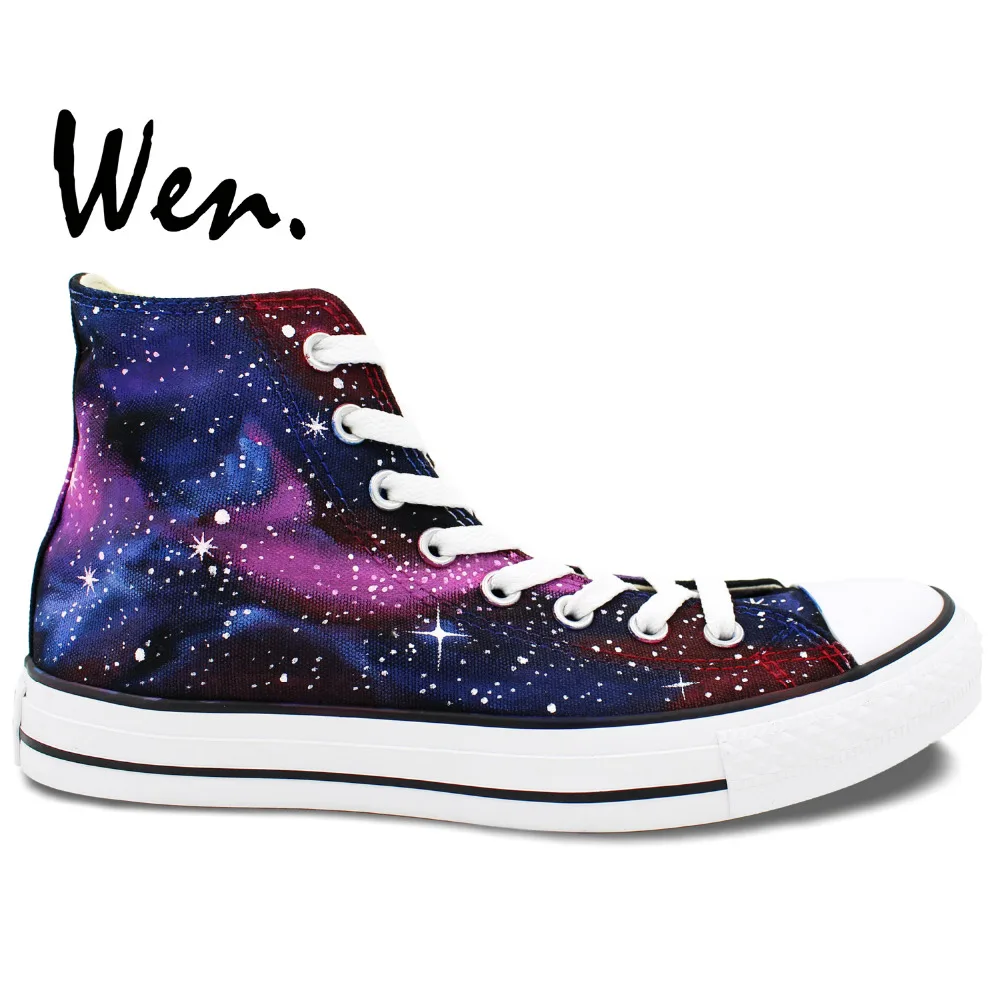 Вэнь ручная роспись обувь оригинальный дизайн пользовательский звездный свет