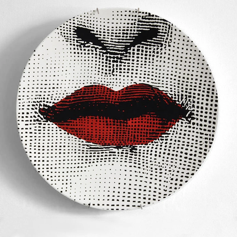 6 10-дюймовая шпилька для Fornasetti таблички для дома украшения Рождественские украшения для ужина пластина декоративная настенная посуда черный, белый цвет настенные тарелки - Цвет: 6