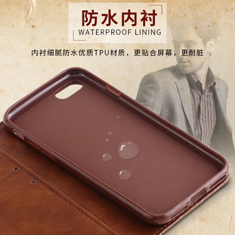Роскошный кожаный чехол Crazy Horse для iphone X 8 7/6/6 s/5S/5/4S/4 7 plus откидная крышка винтажный