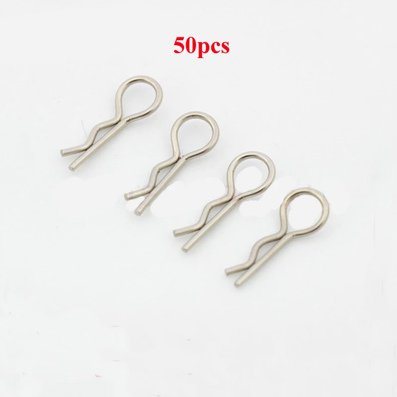 

50Pcs/lot Metal R Type Clips Car Shell Clip Accessories Buckle 020530 86090 for 1/10 1/16 RC Model Cars Spare Parts